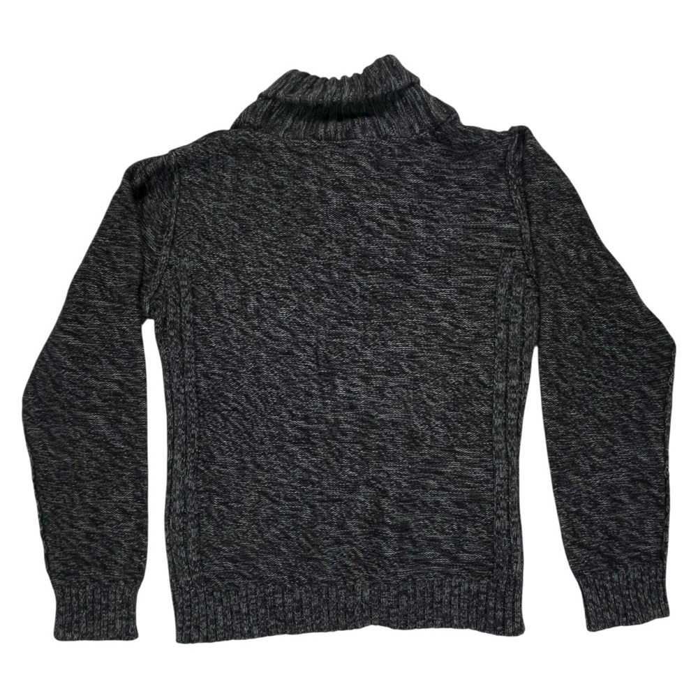 Outpost Men’s Large Marled Gray Shawl Collar Knit Sweater Toggle Pullover - Picture 6 of 9